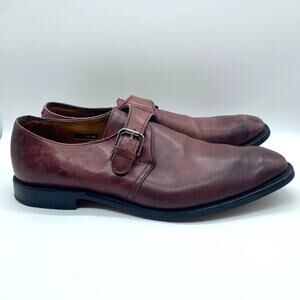 Allen Edmonds Red Brown Leather Side Buckle Monk Strap Dress Shoes Men's size 11